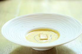 南瓜の冷製スープ~バルサミコ、パセリ、嬉野豆腐~