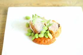 本日の鮮魚のフリット ~夏野菜のピューレ、柑橘エマルジョン~