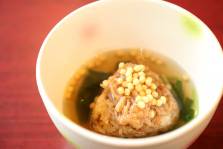鮎の骨の焼きおにぎり ほうじ茶漬け