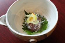 刺身:鰹のマリネ